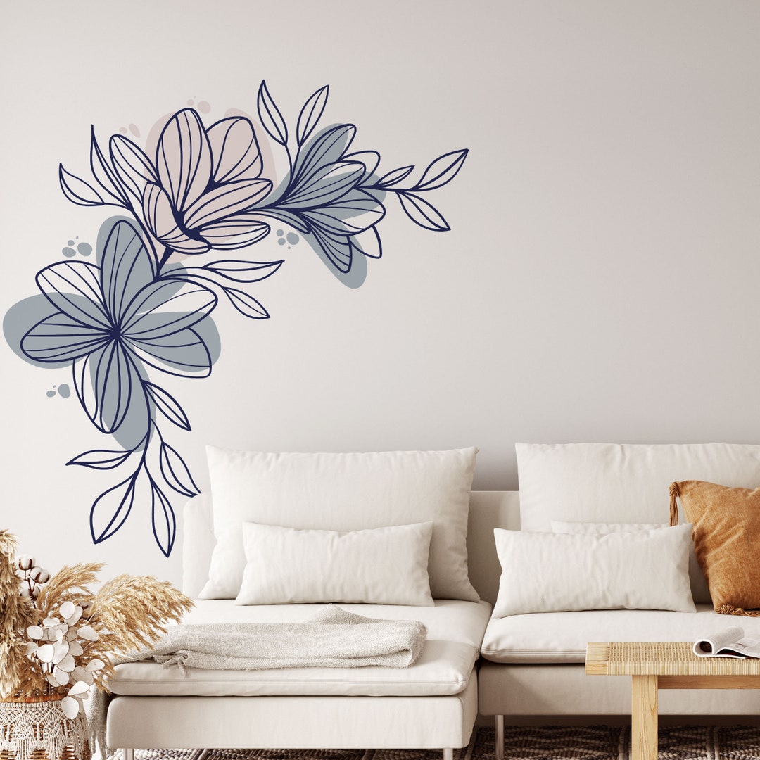 Floral Wall Decal, Flower Boho Style, Boho Wall Decal, Boho Wall