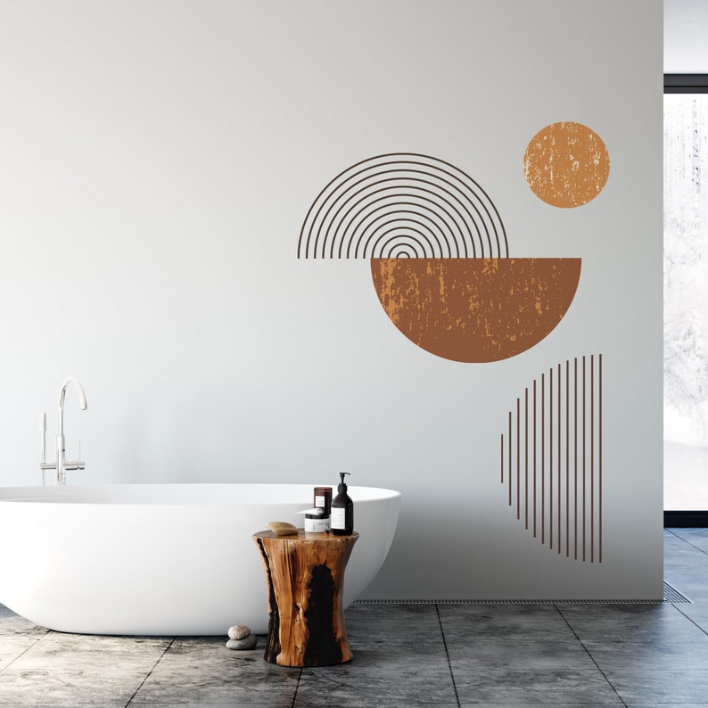 Abstract wall decal, boho style sticker, boho wall sticker, circle wall decal, geometric wall decal, large wall decal, modern art wall decal image 5