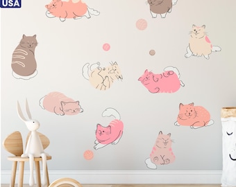 Divertente gatto salto parete adesivi soggiorno gatto adesivo decorazione carta da parati arte interruttore decalcomania nero vinile farfalla decorazione cucina casa bambino camera da letto cane