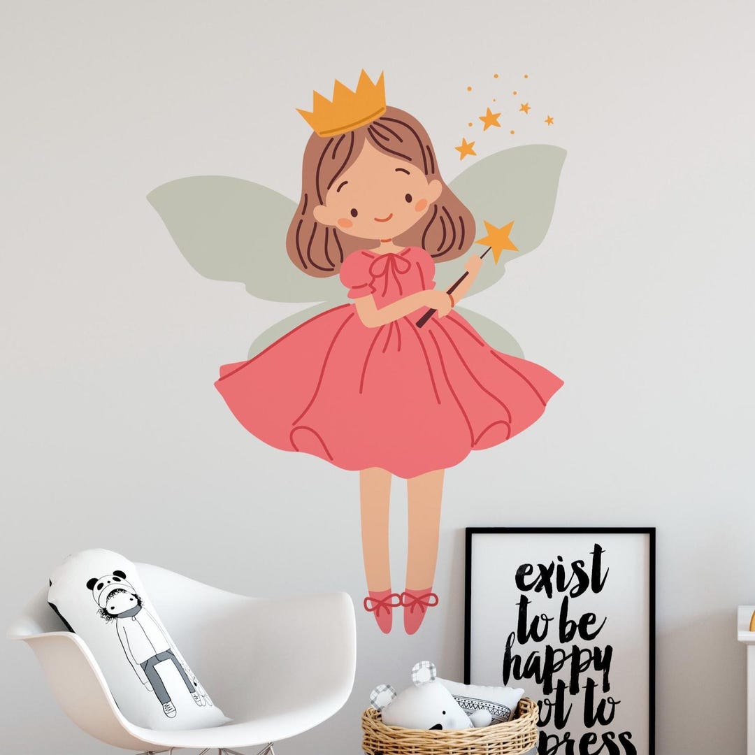 Fairy Princess Wall Decal – Whimsical Girl's Nursery Wall Art - Etsy
