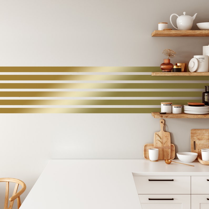 Gold Wall Decal Gold Line Decal Large Wall Decal Geometric Etsy