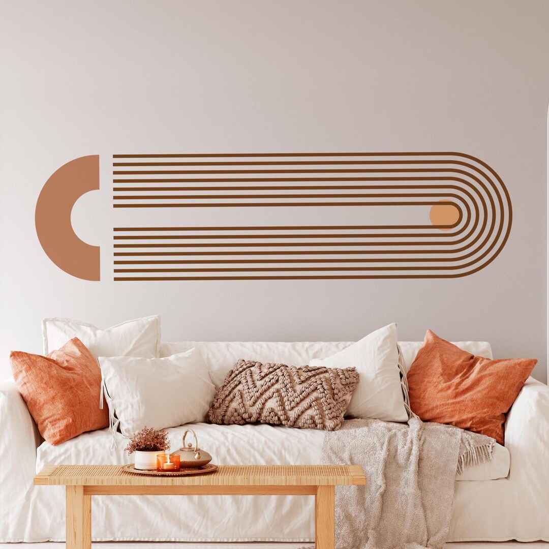Retro Arch Wall Decal – Minimalist Lines for Scandinavian & Boho Spaces ...