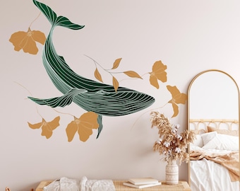 Ocean Wall Decal with Boho Floral Design - Unique Nursery Decor, Housewarming Gift