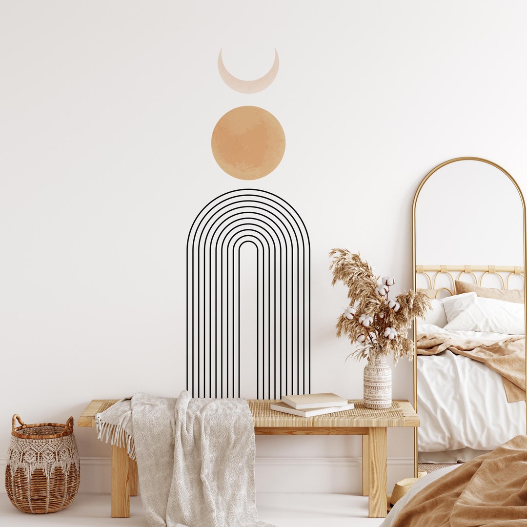 Modern Wall Arch Decal in Boho Style Wall Decal Geometric Etsy