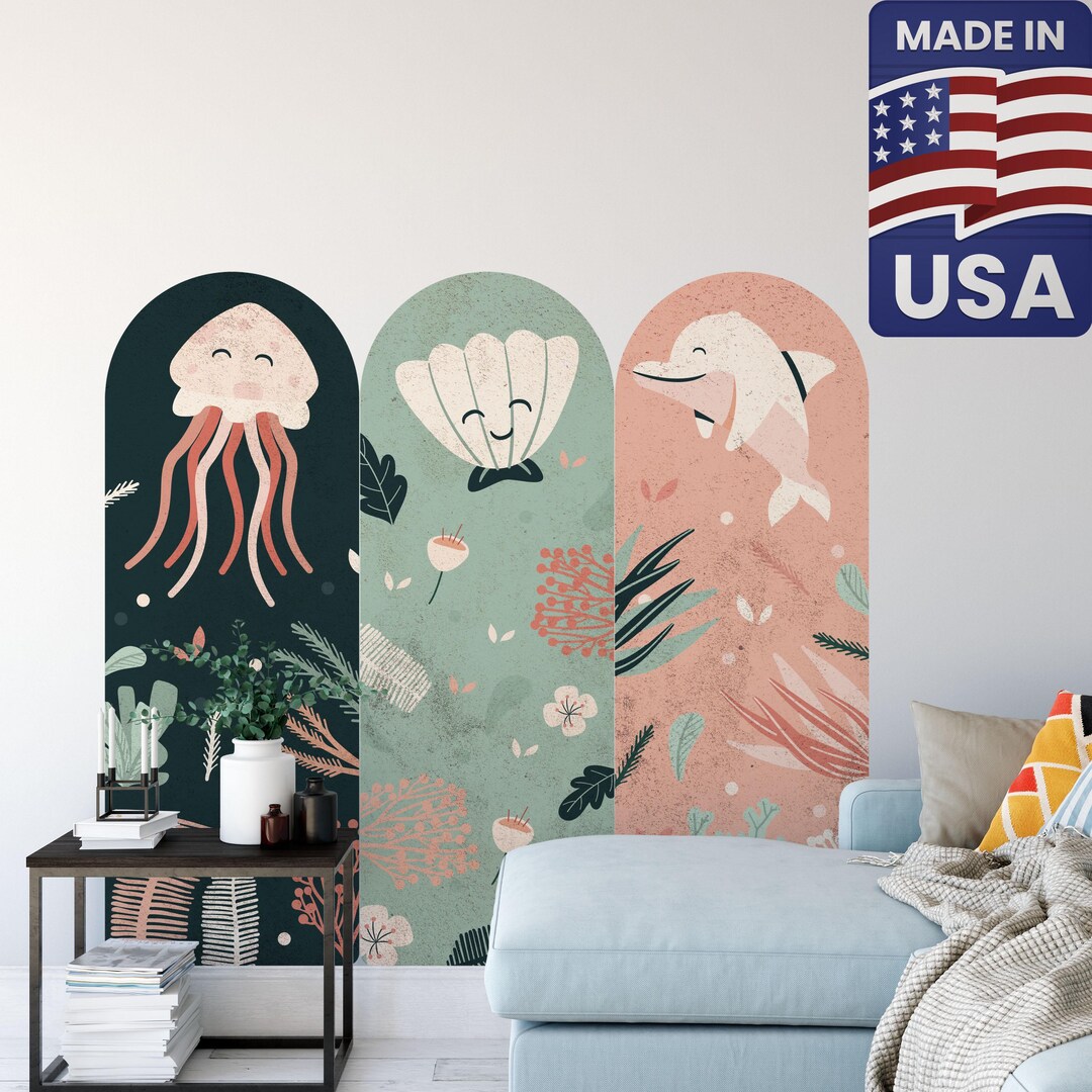 Boho Arch Wall Decals - Ocean Nursery, Removable Wall Stickers - Etsy