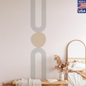 Boho Abstract Wall Decal – Minimalist Arch and Circle Geometric Design, Flower Wall decals for Nursery Decor, housewarming gift idea