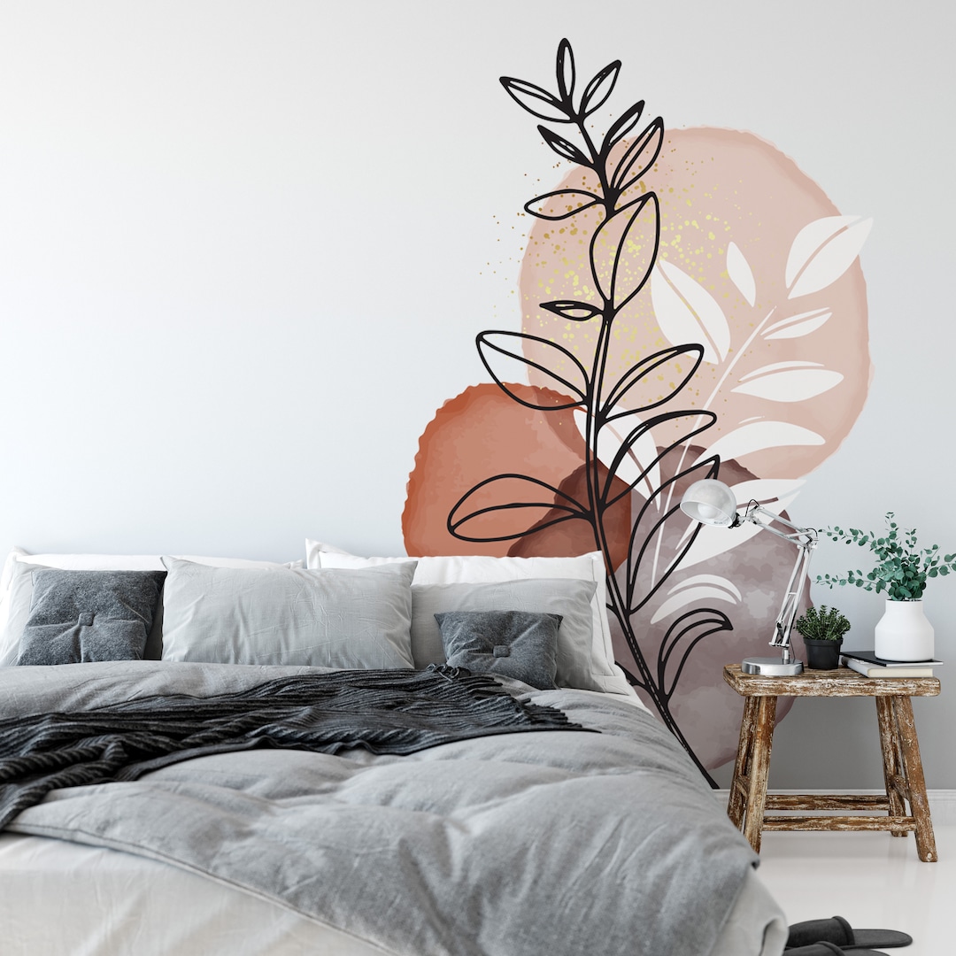 Boho Wall Decals Flower Wall Stickers, Boho Nursery Room Decor