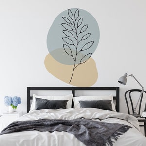 Botanical Leaf Vinyl Wall Decals, Modern Boho Decor image 6