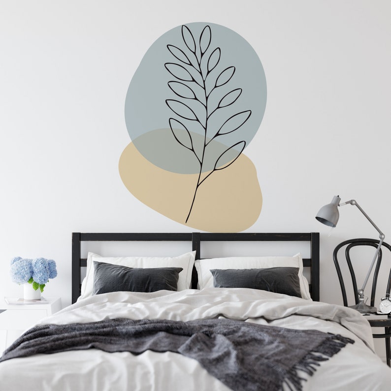 Botanical Leaf Vinyl Wall Decals, Modern Boho Decor image 6