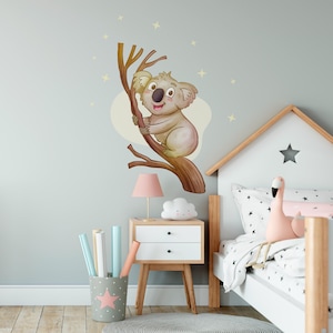 Koala wall decal - Large Boho stickers, Peel and Stick removable nursery decor, Australian animals, Large Wall Art, Boho Playroom Decor