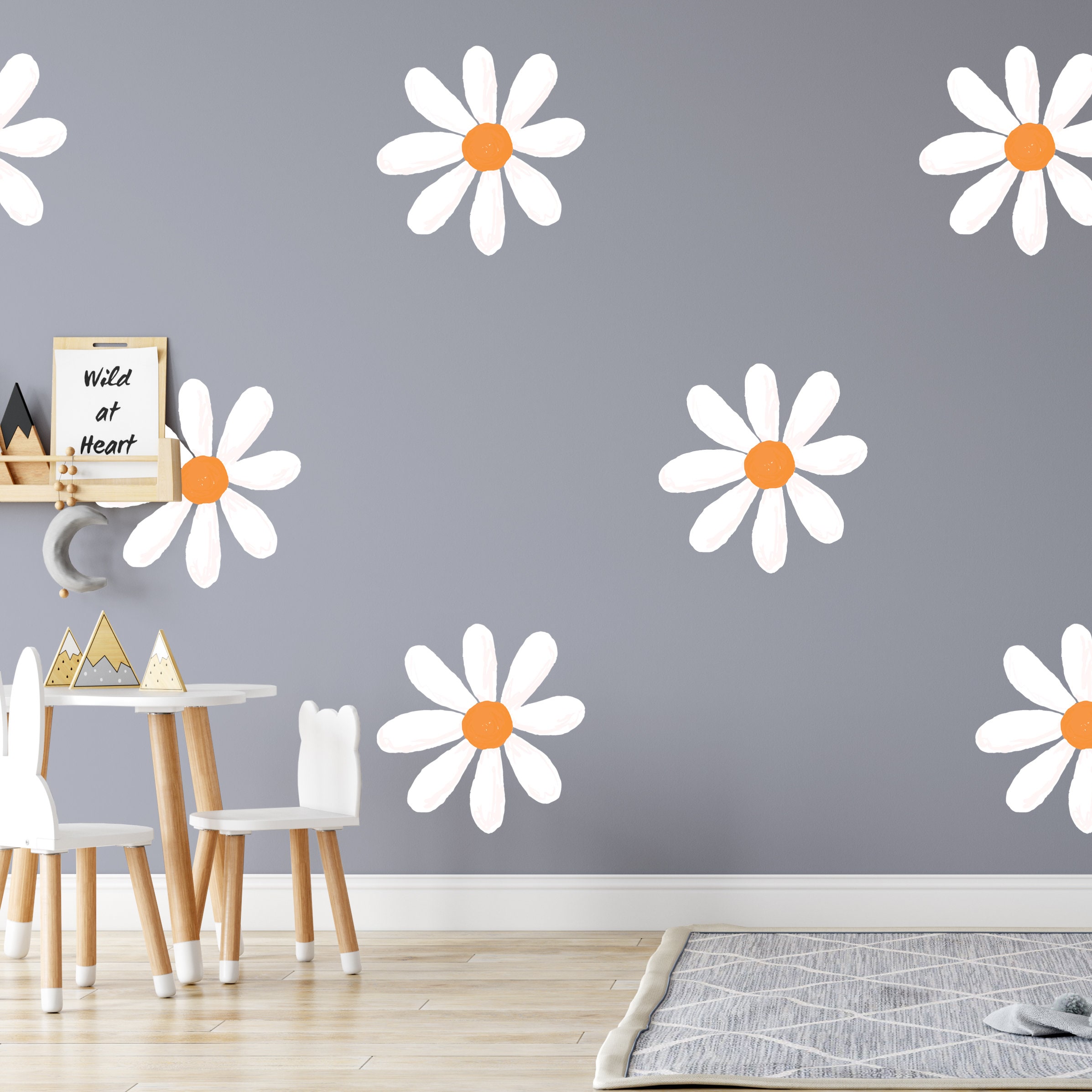 Daisy Flower Wall Decals, Baby Girl Nursery Decor, Kids Room - Etsy