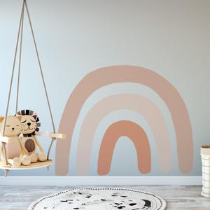 Minimalist Boho Rainbow Wall Decal – Neutral Tones, Nursery Decor, Kids ...
