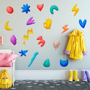 Modern Wall Decals - Boho Kids Room Wall Art, Abstract Wall Stickers, Playroom Decor, unique birthday gift for best friend, new home gift