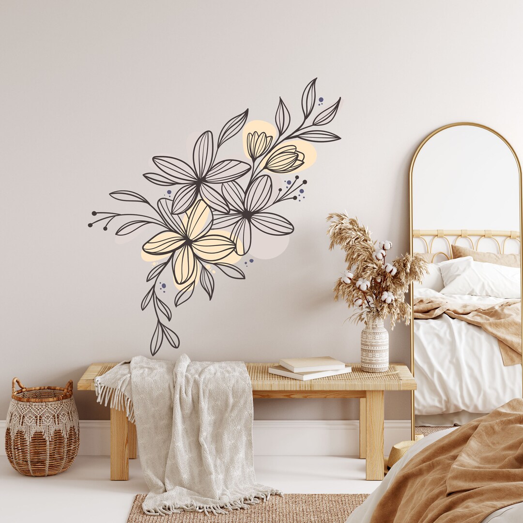 Boho Flower Wall Decals – Removable Nursery Vinyl Stickers - Etsy