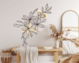 Flower Wall Decals - Modern Wall Stickers, Best Selling items, Unique Birthday Gift For Best Friend, New Home Gift For Her