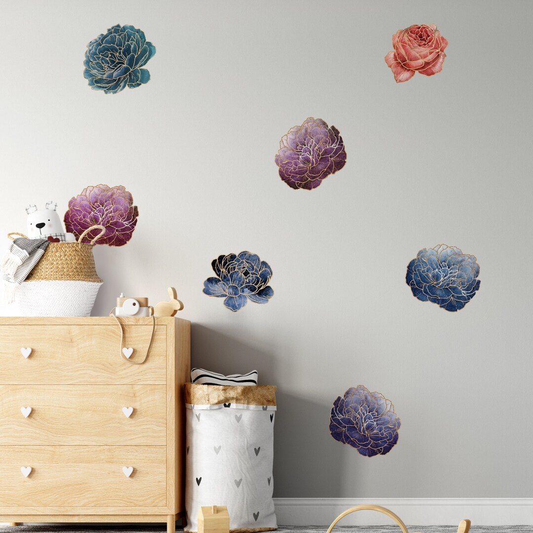 Floral Wall Decals – Boho Nursery Decor, Peel and Stick Stickers - Etsy