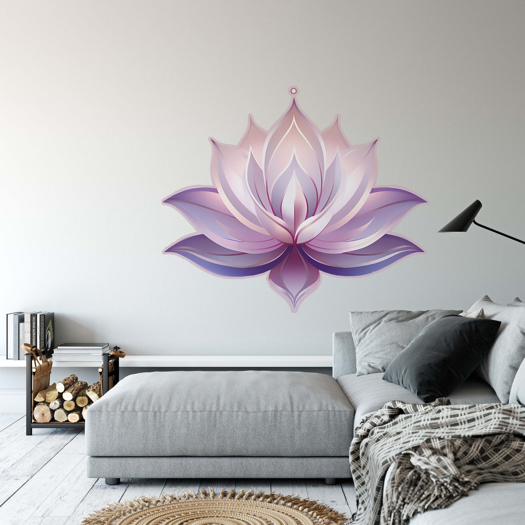 Lotus Flower Wall Decal – Boho Home Decor, Yoga Studio Art - Etsy