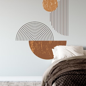 Abstract wall decal, boho style sticker, boho wall sticker, circle wall decal, geometric wall decal, large wall decal, modern art wall decal image 4