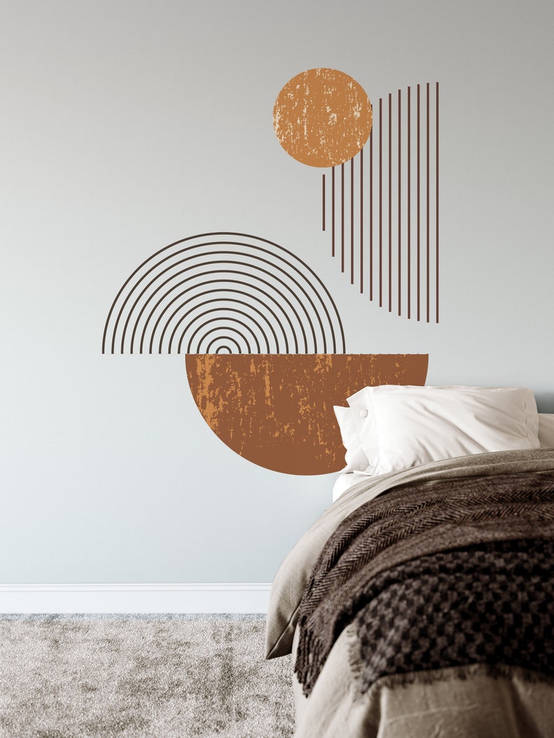 Abstract wall decal, boho style sticker, boho wall sticker, circle wall decal, geometric wall decal, large wall decal, modern art wall decal image 4