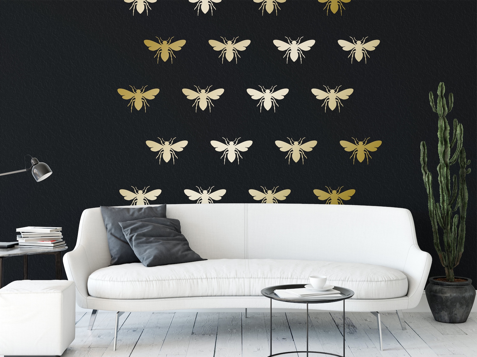 Bee Wall Decal Honey Bee Decal Modern Gold Decal Gold Bee Etsy