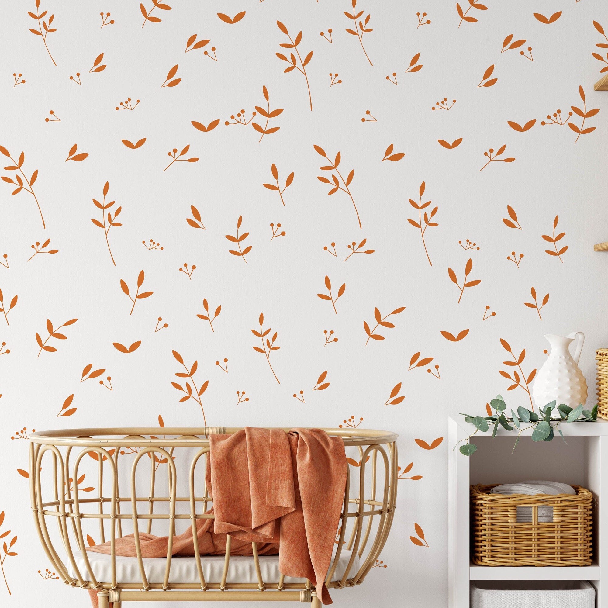 Décalcomanie d'olivier, Décalcomanie de Branche Décalque Pépinière Fille, Bébé à Bord, Mur d'accent 