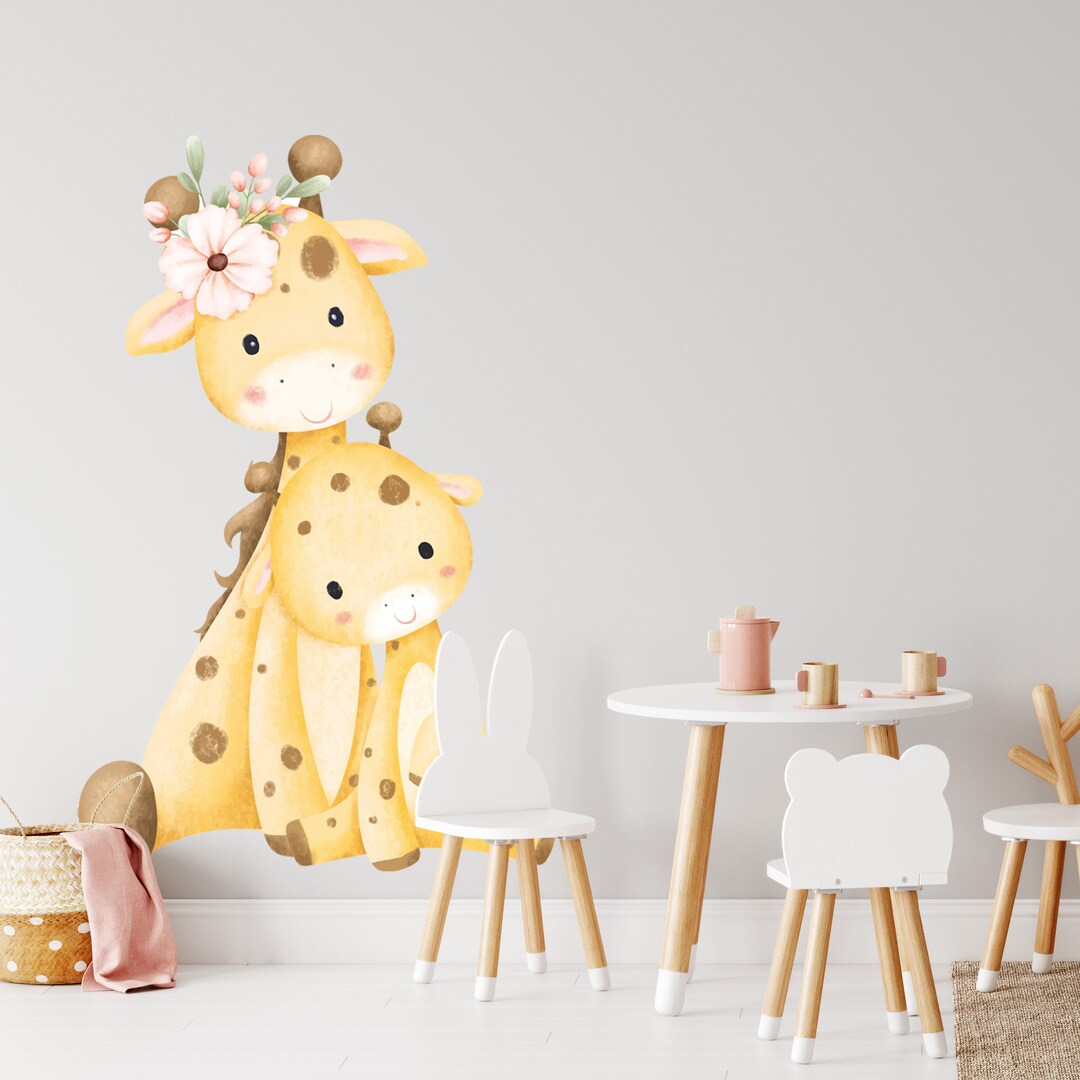 Cute Giraffe Decal Giraffes Wall Decal Giraffe Sticker Baby Etsy