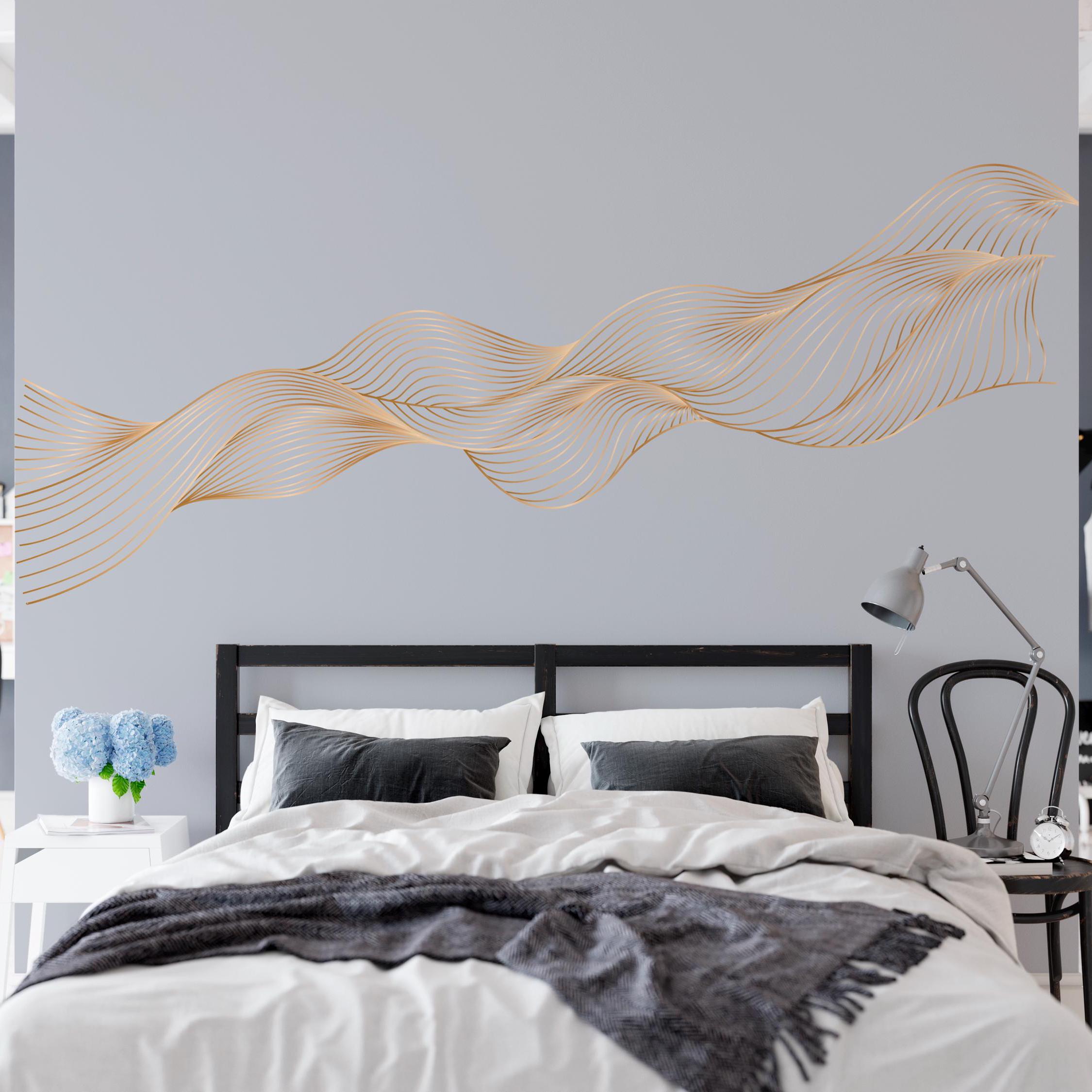 Gold Boho Wall Decals - Removable Lines Wall Stickers, Minimalist ...