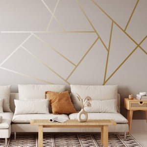 Geometric wall decal, Geometric Line, Wall Sticker, Peel and Stick lines, cottage core, room decor, indie room decor, home decore, wall art