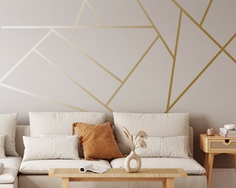 Geometric wall decal, Geometric Line, Wall Sticker, Peel and Stick lines, cottage core, room decor, indie room decor, home decore, wall art