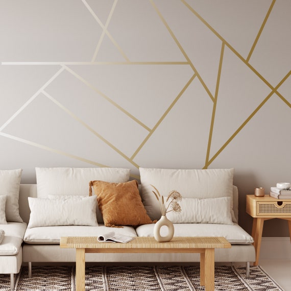 Geometric Wall Decal, Geometric Line, Wall Sticker, Peel and Stick Lines,  Cottage Core, Room Decor, Indie Room Decor, Home Decore, Wall Art 