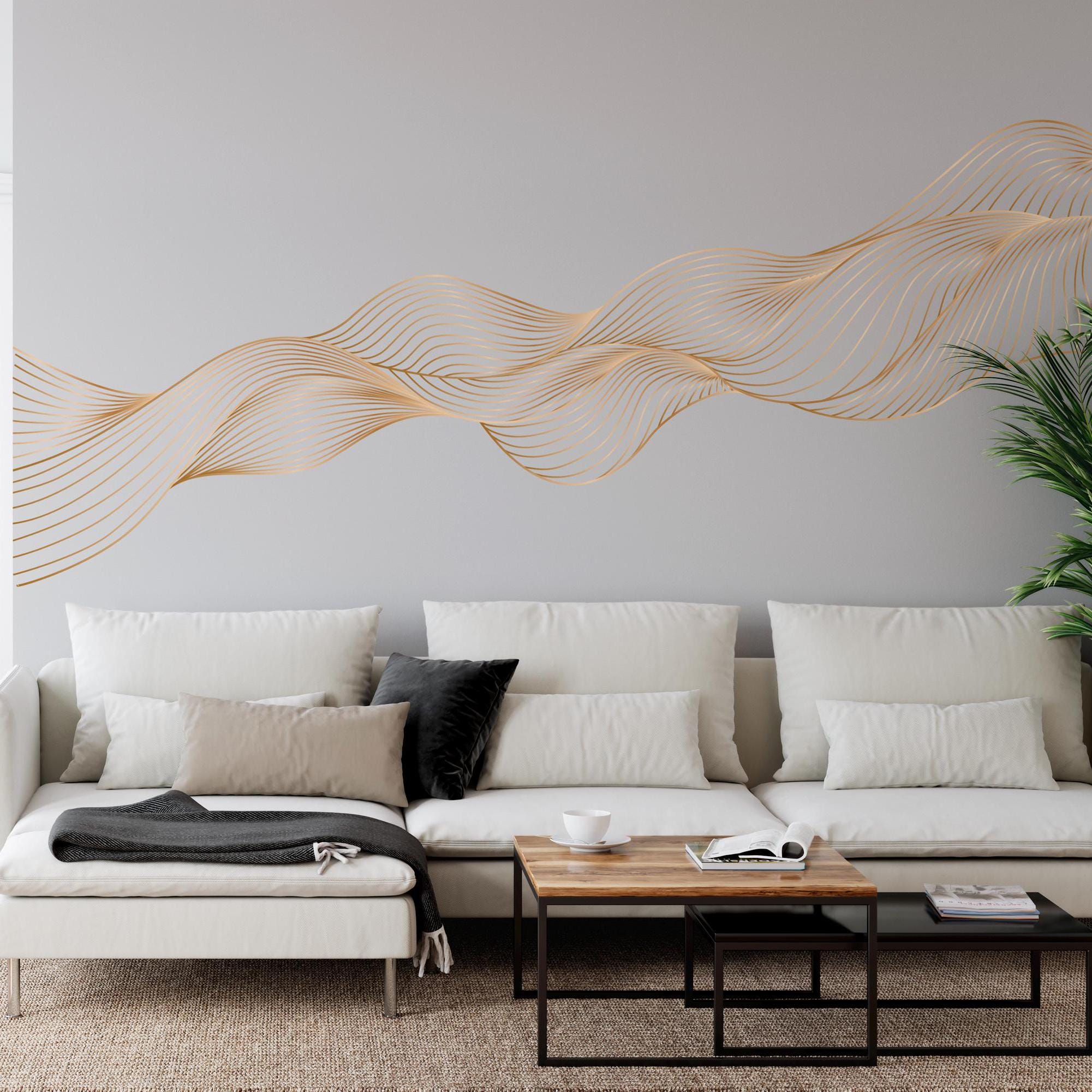 Gold Boho Wall Decals - Removable Lines Wall Stickers, Minimalist ...