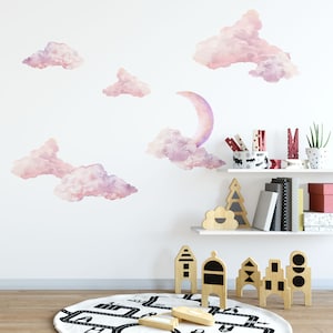 Cloud decals, Cloud decor, Cloud wall stickers, kids cloud decal, cloud nursery, nursery decal, fabric wall decal, baby room decor