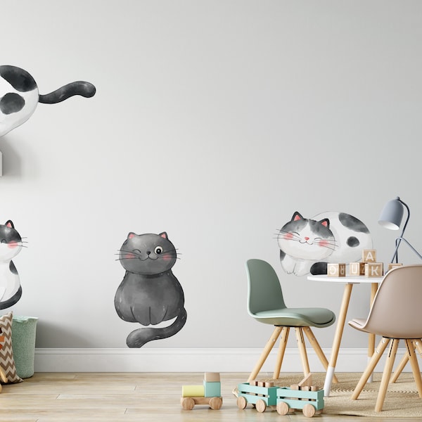 Cat Wall Decal Etsy