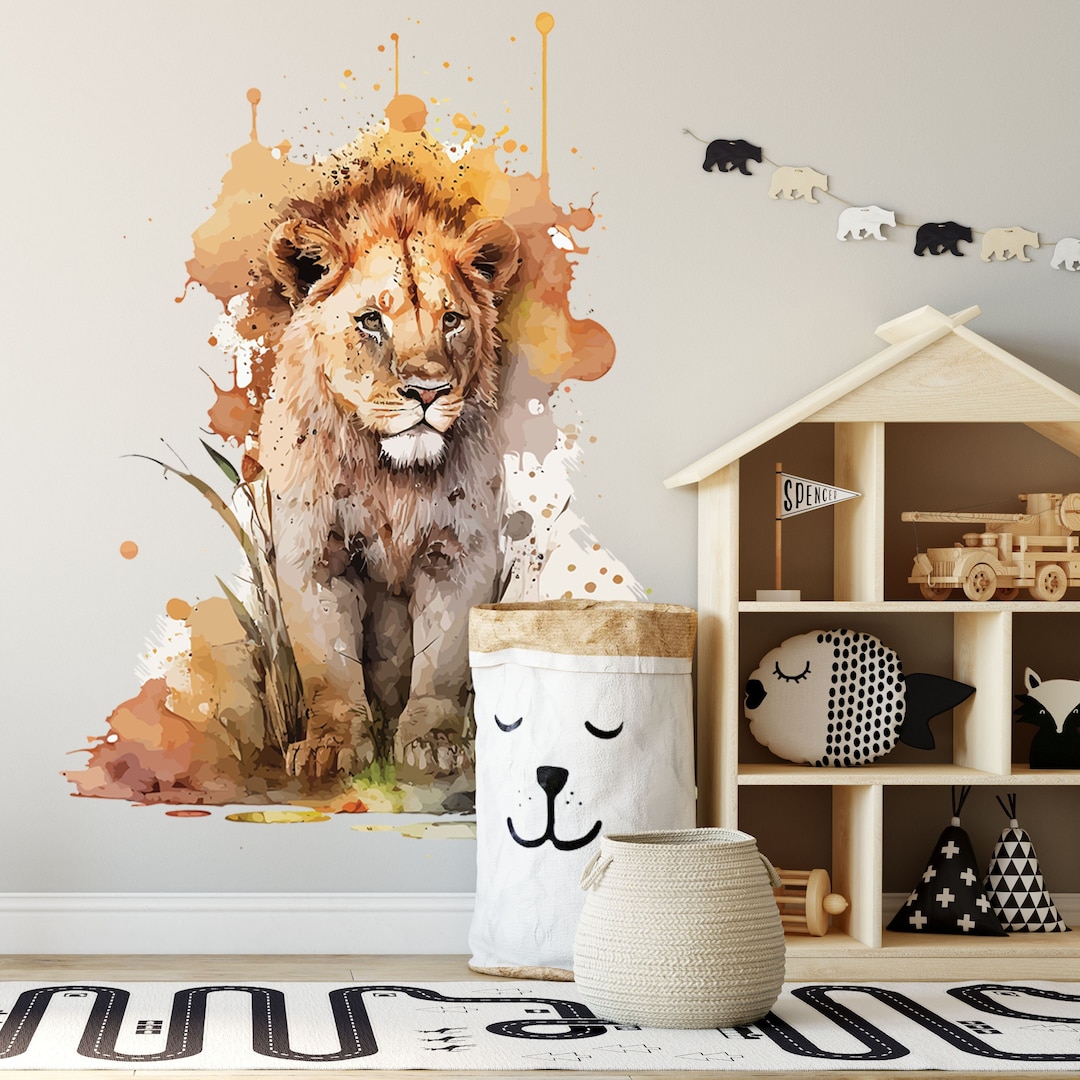 Kids Room Decal, Jungle Sticker, Safari Wall Decal, Lion Sticker ...