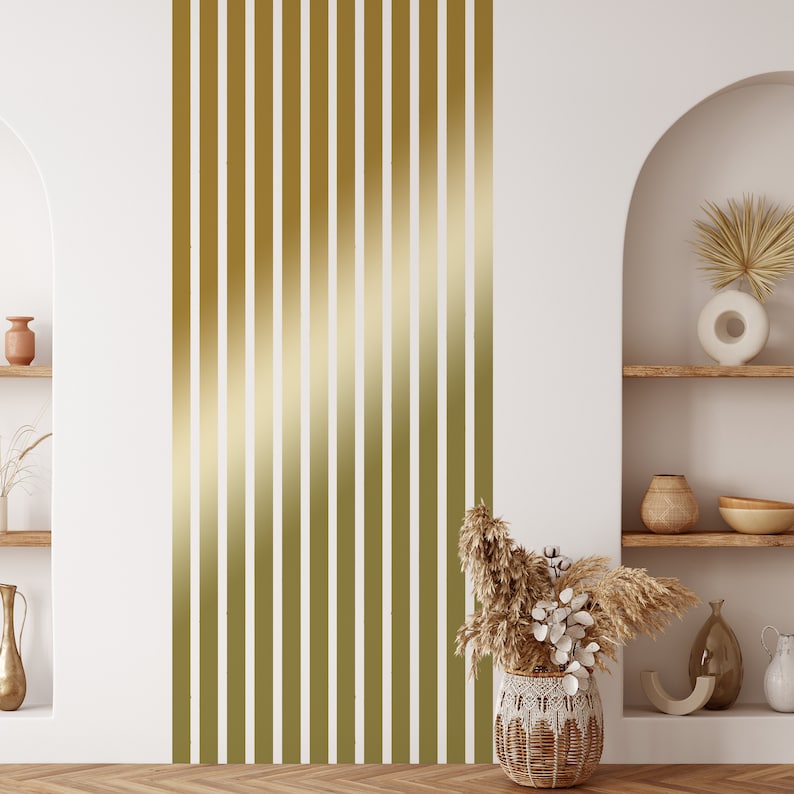 Gold Wall Decal Gold Line Decal Large Wall Decal Geometric Etsy