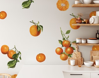 Orange Citrus Wall Decals – Peel and Stick Removable Wall Art