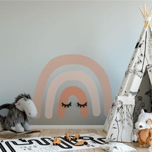 Minimalist Boho Rainbow Wall Decal – Neutral Tones, Nursery Decor, Kids ...