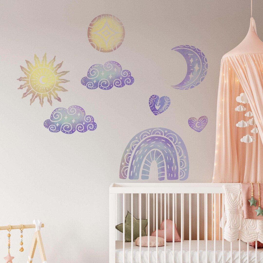 Boho Rainbow Wall Decals – Nursery Decor, Kids Room Stickers - Etsy