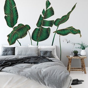 Tropical Wall Decal, Palm Leaves Decal, Modern Leaf Decal, Palm Leaf ...