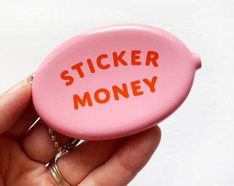 Sticker Money Rubber Squeeze Coin Pouch