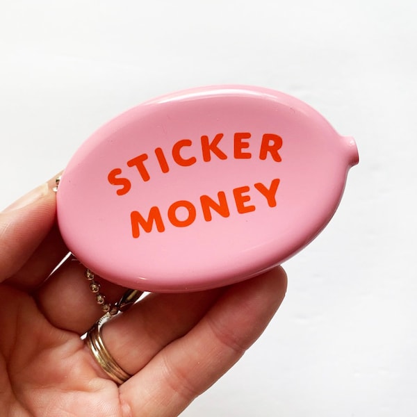 Sticker Money Rubber Squeeze Coin Pouch