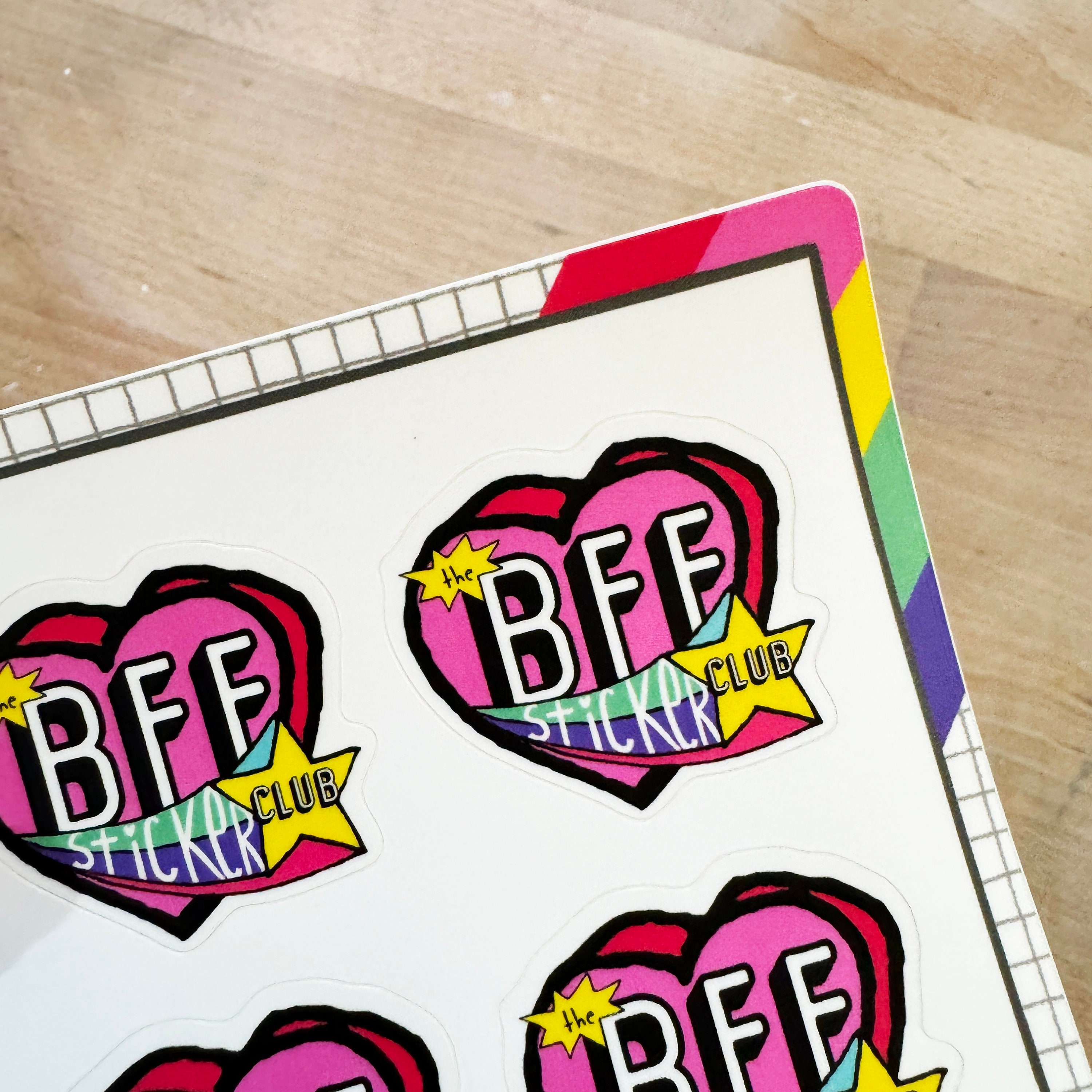 Sticker Bffae The BFF Sticker Club Logo Sheet STICKER SHEET - Etsy