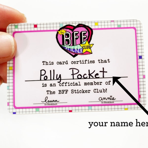 Official Membership Card Sticker- Customizable! | Membership Sticker - The BFF Sticker Club - Sticker Bestie - Stickies - Sticker Lover