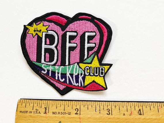 Pink Heart BFF Patch Best Friends Forever Embroidered Iron on