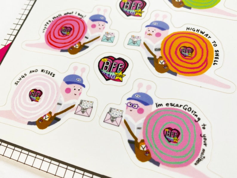 Punny Snail Mail Stickers | Cute Sticker - Planner Sticker - Snail ...