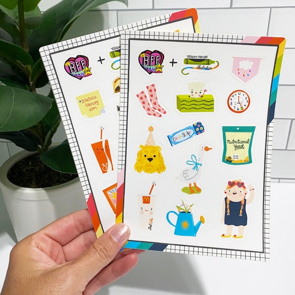 Annie and Laura Bundle- 2 Sticker Sheets! | Cute Sticker - Planner Sticker - Sticker Sheet - Art Stickers - The BFF Sticker Club