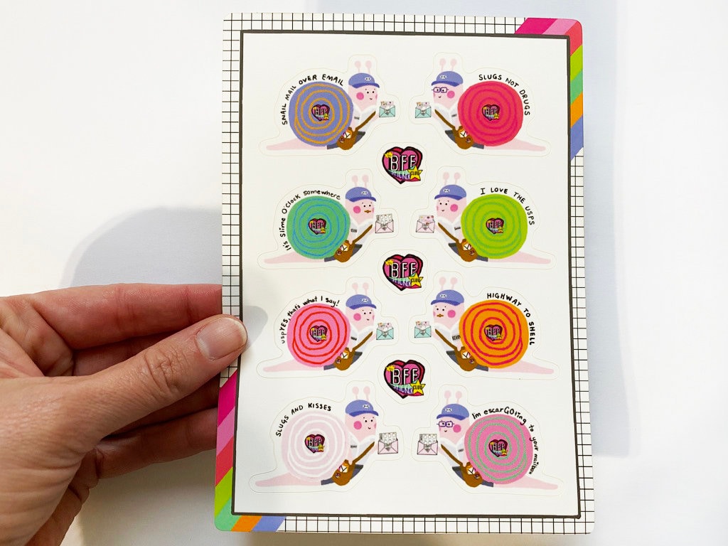 Punny Snail Mail Stickers | Cute Sticker - Planner Sticker - Snail ...