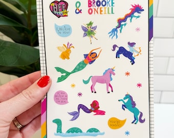 Brooke O'Neill + The BFF Sticker Club: Fantasy Friends STICKER SHEET