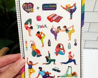Colortickle + The BFF Sticker Club: Yoga! STICKER SHEET