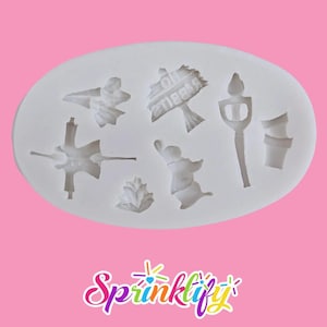 SPRINKLIFY Rabbit Variety Mold, Garden Theme Cake Decoration, Carrots Mold, No Rabbits Sign, Bunny Mold, Veggies Mold, Fondant Mold